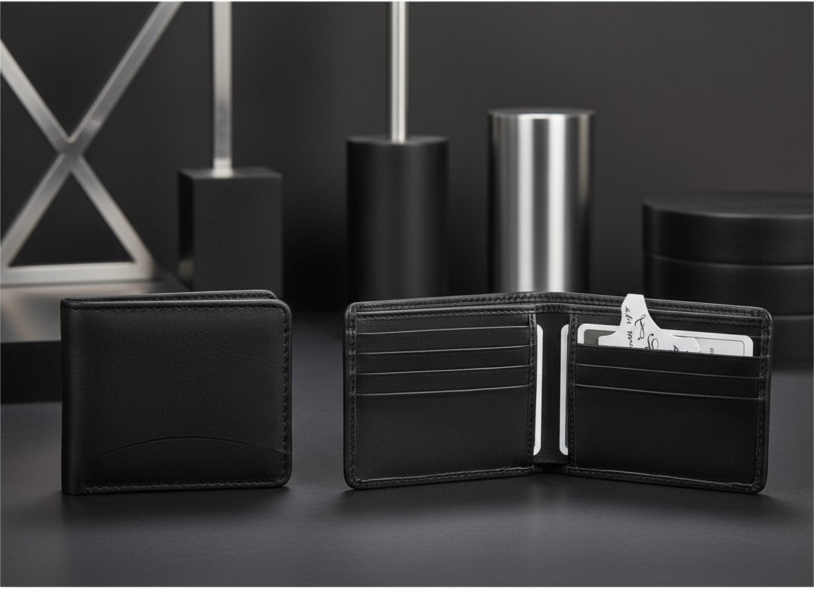BLACK PURE LEATHER WALLET